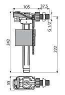 Впускной механизм Alcaplast A160-1/2", с боковой подводкой и металлической резьбой 
