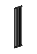 Cтальной трубчатый радиатор Irsap Tesi 2 RR218000410A430N01 21800/04 T30 3/4", боковой, черный глянцевый RAL9005, с креплением 