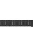 Биметаллический дизайн радиатор Royal Thermo PianoForte VD 200 Noir Sable (черный) VDR80 - 20 секций, нижнее правое подключение, 80мм 