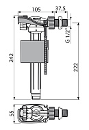 Впускной механизм Alcaplast A150-1/2", с боковой подводкой для керамических бачков 