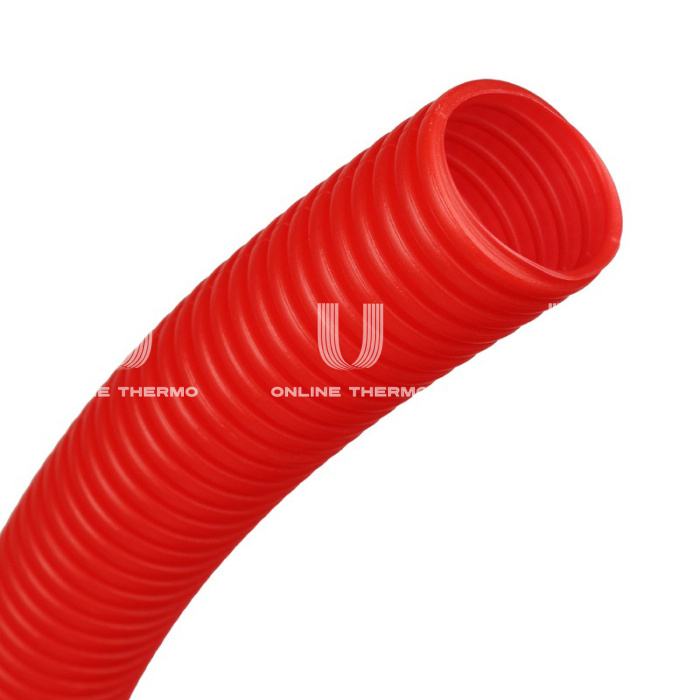 Труба гофрированная Stout ПНД, цвет красный, наружным диаметром 23 мм для труб диаметром 16 мм 