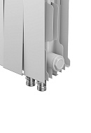 Биметаллический дизайн радиатор Royal Thermo PianoForte VD 200 Bianco Traffico (белый) VDR80 - 16 секций, нижнее правое подключение, 80мм 