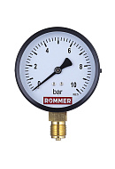 Манометр радиальный Rommer RIM-0010-501008, диаметр 50 мм, 10 бар, 80 °С, 1/4" 
