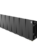 Биметаллический дизайн радиатор Royal Thermo PianoForte VD 200 Noir Sable (черный) VDR80 - 14 секций, нижнее правое подключение, 80мм 