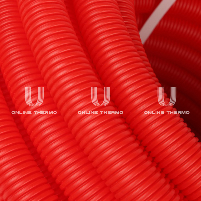 Труба гофрированная Stout ПНД, цвет красный, наружным диаметром 23 мм для труб диаметром 16 мм 