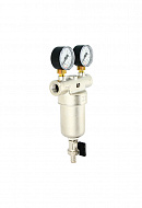 Промывной фильтр Uni-fitt 216N3030, 3/4" ВР-ВР, с 2 манометрами, со сливным шаровым краном 