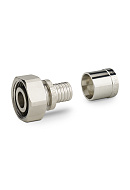 Муфта евроконус с накидной гайкой Varmega VM545001615, 16×2.0 - 3/4"EK, в комплекте с гильзой 