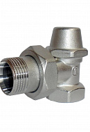 Запорный радиаторный клапан ручной Giacomini R14X035, 1", ВР-НР, угловой, хромированный 