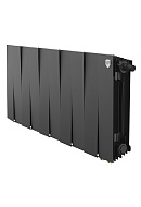 Биметаллический дизайн радиатор Royal Thermo PianoForte VD 300 Noir Sable (черный) VDR80 - 10 секций, нижнее правое подключение, 80мм 