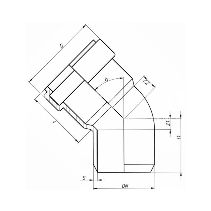 Отвод 67º PP-MD (полипропилен минерализированный) Ostendorf Skolan Safe SKB 332130 D50 мм 