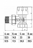Термостатический клапан (терморегулятор) Ogint 1/2" ВР, с преднастройкой 