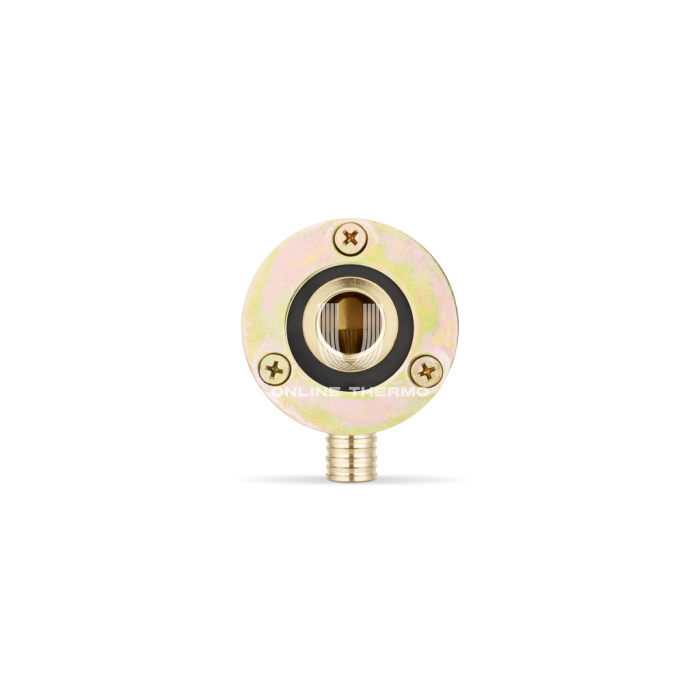 Угольник с внутренней резьбой Varmega Slide-fit VM520002004, 20×1/2", с креплением под гипсоркатон, аксиальный, латунь 