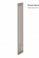 Стальной трубчатый радиатор Zehnder Charleston Completto 2180/10 V001 TechnoLine 1/2", нижний, прозрачный лак, с креплением 