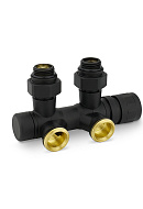 Узел нижнего подключения Varmega VMDV25-200415, 1/2"х3/4"EK, универсальный, черный 