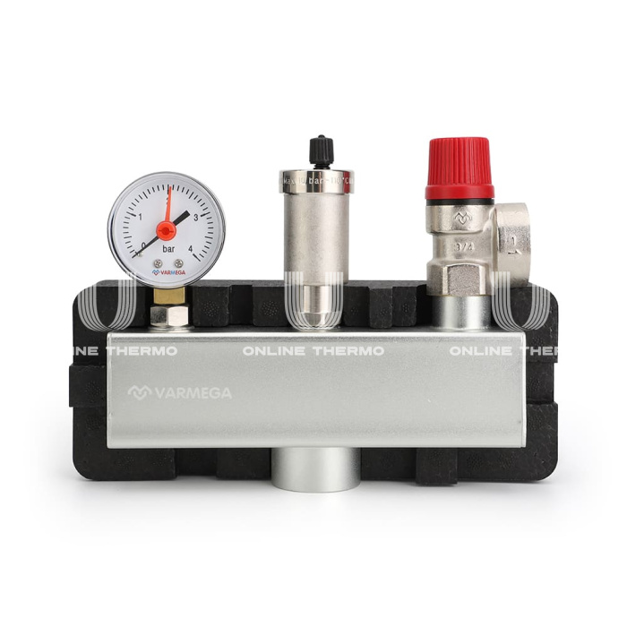 Группа безопасности котла Varmega VMSG06-M306030, 1", 3 бар, сталь, до 100 кВт, с термоизоляцией 