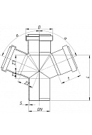 Крестовина одоплоскостная 45º PP (полипропилен) Ostendorf HT HTDA 115440 D50х50х50 мм 