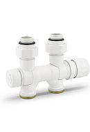 Узел нижнего подключения Varmega VMDV25-100415, 1/2"х3/4"EK, универсальный, белый 