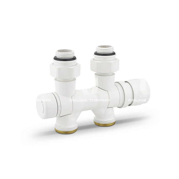 Узел нижнего подключения Varmega VMDV25-100415, 1/2"х3/4"EK, универсальный, белый 