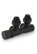 Узел нижнего подключения Varmega VMDV25-200415, 1/2"х3/4"EK, универсальный, черный 
