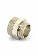 Ниппель переходной Tiemme 1500157, НР 1"x3/4", никелированный, серия 1552N 