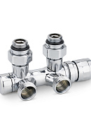 Узел нижнего подключения Varmega VMDV25-400415, 1/2"х3/4"EK, универсальный, хром 