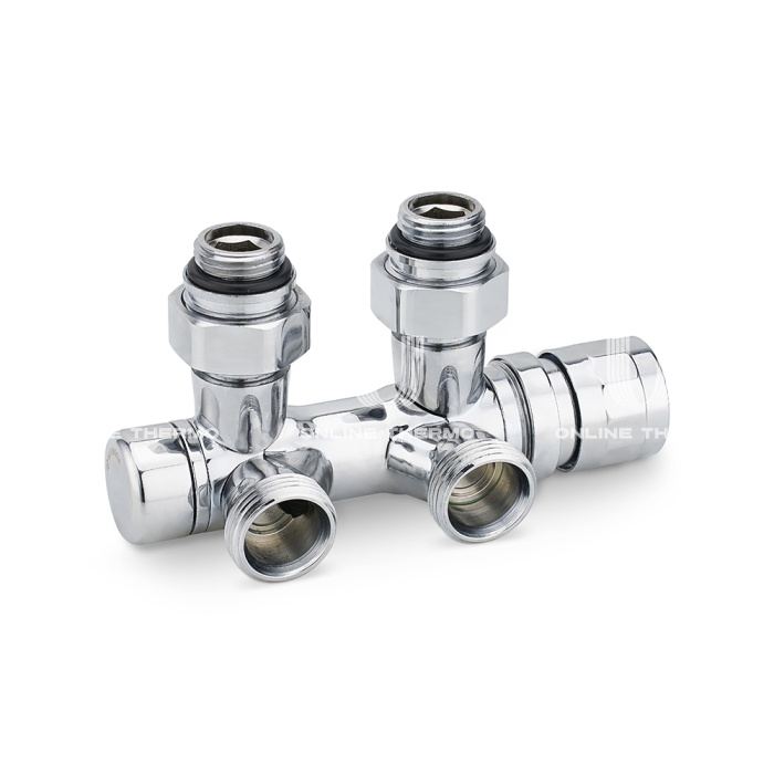 Узел нижнего подключения Varmega VMDV25-400415, 1/2"х3/4"EK, универсальный, хром 