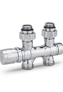 Узел нижнего подключения Varmega VMDV25-400415, 1/2"х3/4"EK, универсальный, хром 