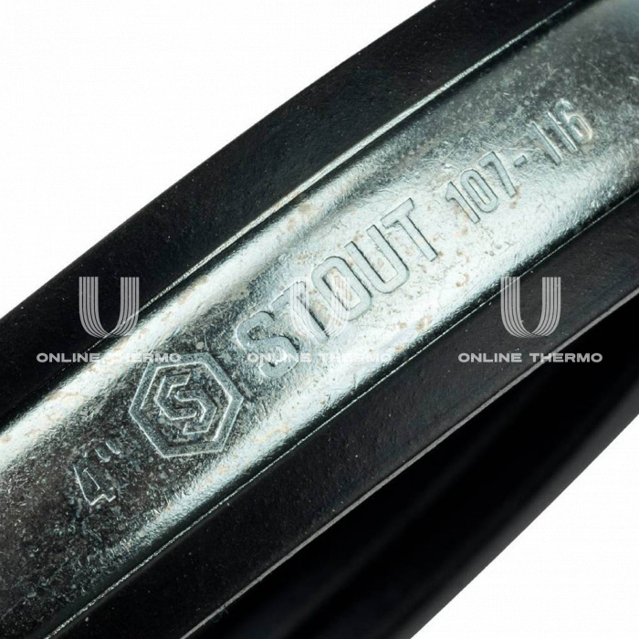Одинарный хомут для труб Stout SAC-0020-000004, с гайкой 4"(107-116) 