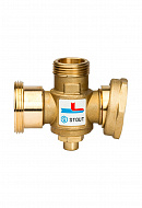 Термостатический смесительный клапан Stout SVM-0050-327008 НР-НР-НГ 1"1/2-1"-1"1/2, Kvs 3.2, PN10, 70°С, для твердотопливных котлов 