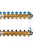 Распределительный коллектор (группа) для отопления Watts HKV-8 10004184 ВР 1", на 8 контуров 3/4" ЕК, латунь, с концевыми группами 
