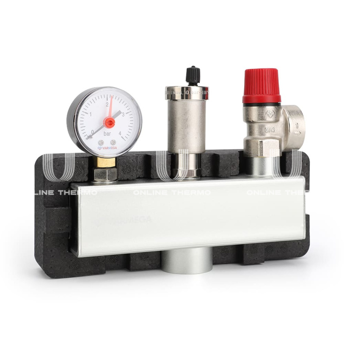 Группа безопасности котла Varmega VMSG06-M306030, 1", 3 бар, сталь, до 100 кВт, с термоизоляцией 