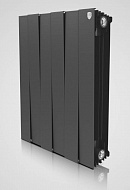 Биметаллический дизайн радиатор Royal Thermo PianoForte 500 Noir Sable (черный) - 4 секции, боковое подключение 