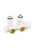 Узел нижнего подключения Varmega VMDV25-100415, 1/2"х3/4"EK, универсальный, белый 