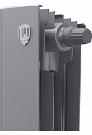 Биметаллический дизайн радиатор Royal Thermo PianoForte 500 Silver Satin (серый) VDR80 - 10 секций, нижнее правое подключение, 80 мм 