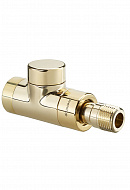 Запорный радиаторный клапан (вентиль) ручной регулировки Oventrop 1167072, DN15, 1/2" ВР-НР, Combi E, прямой, позолоченный 