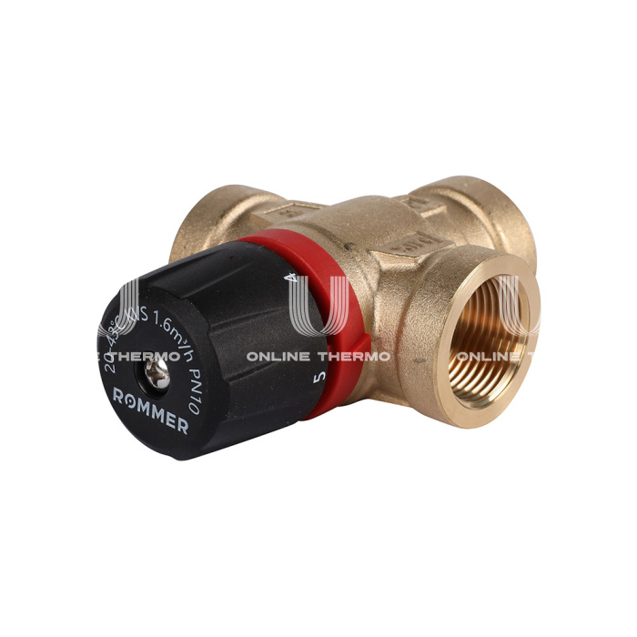 Термостатический смесительный клапан Rommer RVM-0111-164320 ВР 3/4", Kvs 1.6, PN5, 20-43°C 