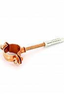 Одинарный хомут для труб Uni-Fitt 851R2800, для труб 28 мм, медный, с дюбелем и шпилькой 