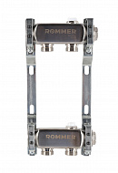 Распределительный коллектор (группа) для отопления Rommer RMS-4401-000002 ВР 1", на 2 контура 3/4" EK, нержавеющая сталь, нерегулирующий 