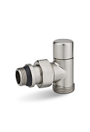 Запорный радиаторный клапан Varmega VMDV03-510415, 1/2"x3/4"EK НР, угловой, матовый никель 