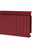 Биметаллический радиатор секционный Rifar Monolit 500, боковое подключение - 10 секций, RAL 3011 бордо 