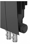 *Биметаллический радиатор Royal Thermo BiLiner 350 Noir Sable (черный) VDR - 6 секций, нижнее правое подключение 