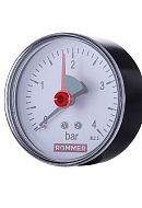 Манометр аксиальный Rommer RIM-0007-630408, диаметр 63 мм, 4 бар, 80 °С, 1/4" 