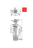 Сливной механизм Alcaplast A08A с двойной кнопкой Dual, для керамических бачков 