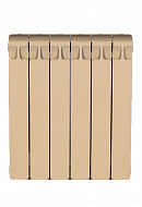 Биметаллический радиатор секционный Rifar Monolit 500, боковое подключение - 6 секций, айвори 