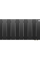 Биметаллический дизайн радиатор Royal Thermo PianoForte VD 300 Noir Sable (черный) VDR80 - 8 секций, нижнее правое подключение, 80мм 