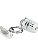 Термостатическая головка (термостат) Uni-fitt K 169K0020, жидкостная, M30x1.5, с выносным датчиком, белая 