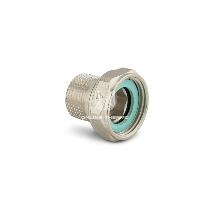 Соединитель переходной Varmega с НГ ВР-НР 1 1/4"x1", VMTF58-N000706, с плоским уплотнением, никелированный 