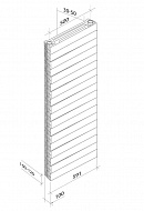 Биметаллический дизайн радиатор Royal Thermo PianoForte Tower 500 Silver Satin (серый) - 18 секций, нижнее / верхнее раздельное подключение 