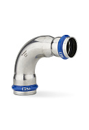 Угольник 90° переходной двухраструбный Varmega Inox Press VM727003528, 35×28 мм 