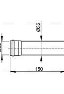 Удлинитель Alcaplast A4000, Ø32 